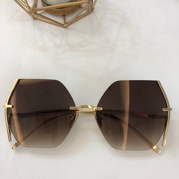 Trend 2019 Sunglasses Women Half Metal High Quality Sunglasses Men Women Brand Oversize Metal Sunglasses Gradient