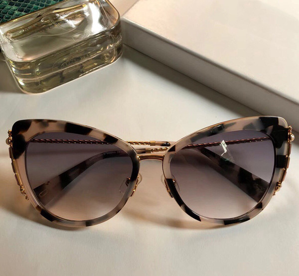 Luxury Women Sunglasses Designer Brand 2019 Crystal Women Sunglasses with Pearls Cat Eye Pearl Sunglasses with Original Box