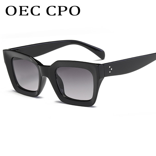 OEC CPOFashion sunglasses new fashion square frame sunglasses vintage gradient brand design sun glasses Oculos De Sol UV400 L29