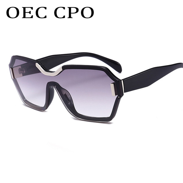 OEC CPO Fashion Men Women Retro Siamese Sunglasses High-end Oversized Sunglass Fashion Brand Designer Sun Glasses Vintage UV400L141