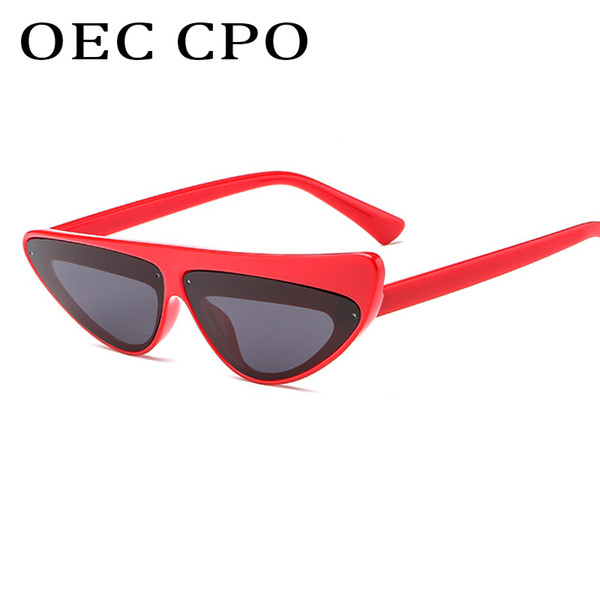 OEC CPO Fashion Cat Eye Sunglasses Women Brand Designer Vintage Sun Glasses Small Frame Triangle Sunglass Eyewear oculos de sol L186