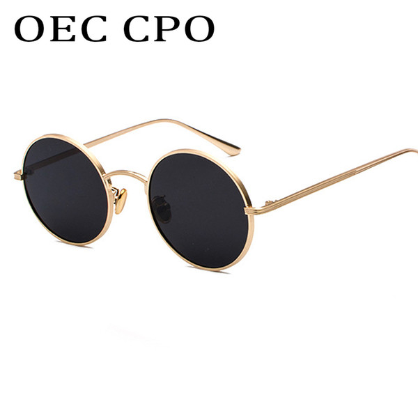 OEC CPOFashion Women Sunglasses Men Vintage Round Sun Glasses Female top good Alloy Driving Oculos De Sol Male UV400L149