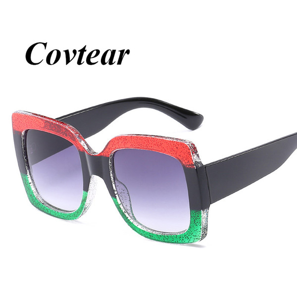 Covtear luxury WOMEN retro big frame brand designer vintage Eyewear Sun glasses For lady shade Fashion UV 400 Sexy Ladies sunglasses