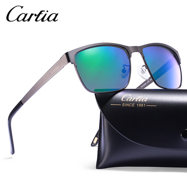 Carfia 5225 polarized sunglasses metal frame resin UV400 glasses sunglasses for men drive sun glasses with free case 58mm