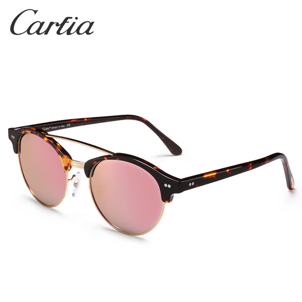 carfia 5011 Club UV Protection Sunglasses polarized Round Men Sun Glasses Women Outdoor Retro Double Bridge Sunglass Gafas de sol 51mm