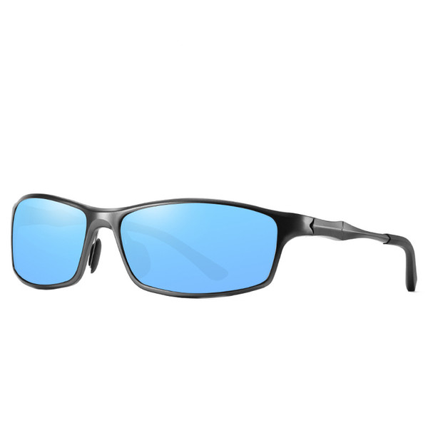 New aluminum-magnesium sunglasses Men's polarizer full-frame sports sunglasses fashion men's and women's colorful driving mirror Free box