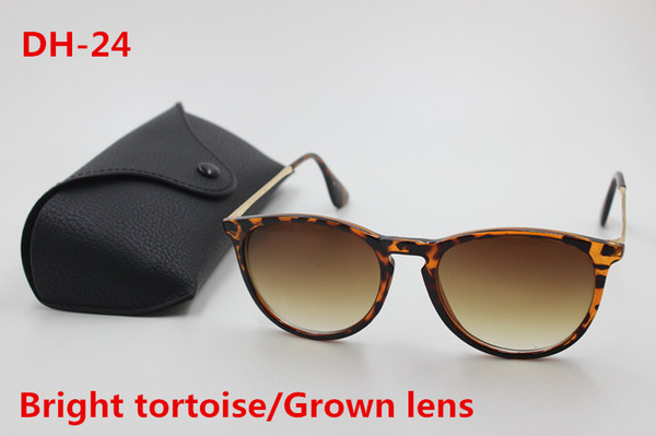 1pcs New high-quality men's and women's sunglasses fashion designer brand sunglasses HD 52mm brown gradient lens UV400 protection black case