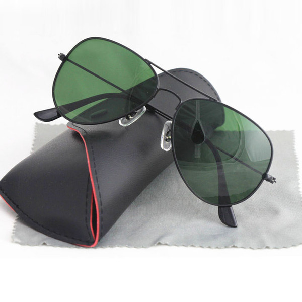 5pcs Men's Women's Designer Classic Pilot Sunglasses Sun Glasses Eyewear Yindot Black Frame Green Glass Lens 58mm Come With Box And Case