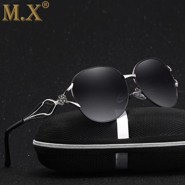 MX brand designer Fashion Butterfly Sunglasses Polarized Diamond Sunglasses Women 2018 New Metal Driving Coating Sunglasses UV400 M191