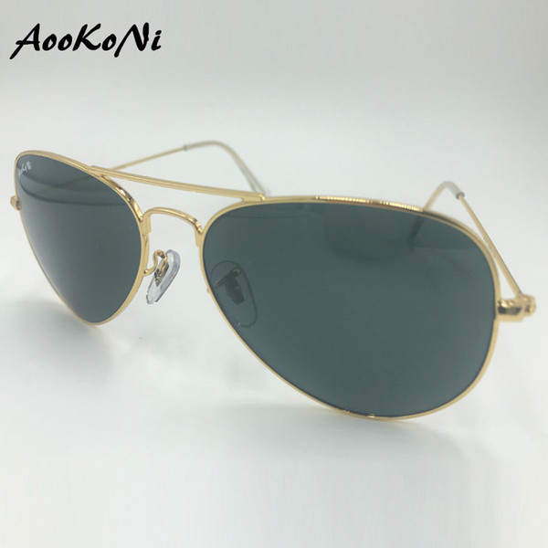 High Quality Glass UV Protection Lens UV400 Classic Pilot Fashion Sunglasses For Men and Women Vintage Sport Sun glasses With case 58MM 62MM