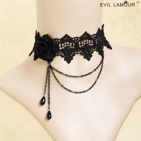 2019 New hot sale Gothic retro Pearl Flower Necklace short necklace lace fake collar