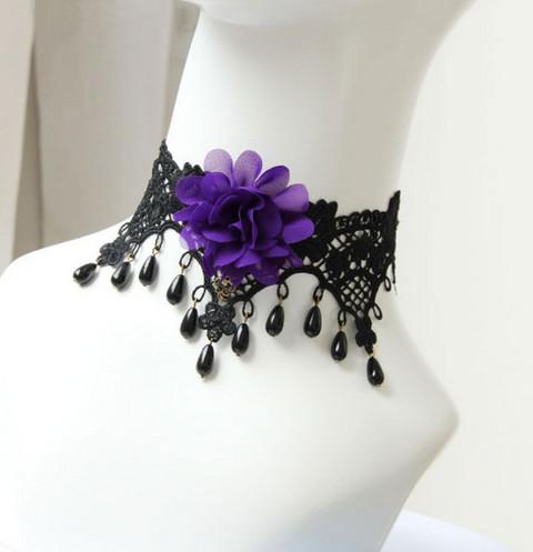 2019 new hot sale Gothic Vintage Flower Lace Necklace fake collar exaggerates court short necklace