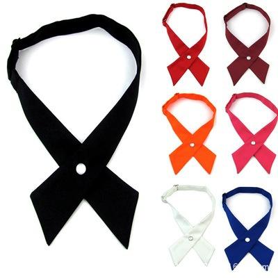 2019 DHL Fashion Women Men Adjustable Cross Bow Tie Solid Color Polyester Wedding Party Student Tie Girls Tie la mode femmes hommes réglable