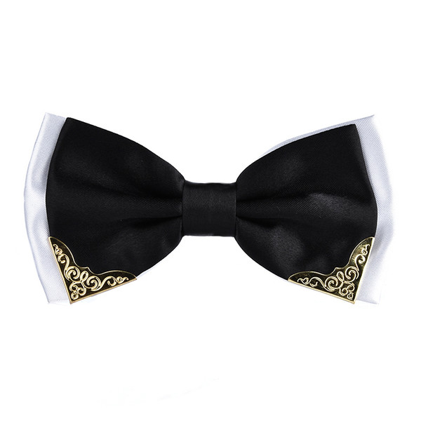 Luxury Boutique Fashion Metal Bow Ties for Men Women Wedding Party Butterfly Bowtie Gravata Slim Black Bow Tie Cravat