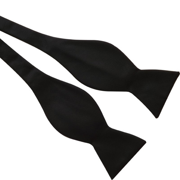 Black Italian Satin Plain Paisley Ascot Bow Tie Wedding Bowties Self Tie Bow Ties Many Color