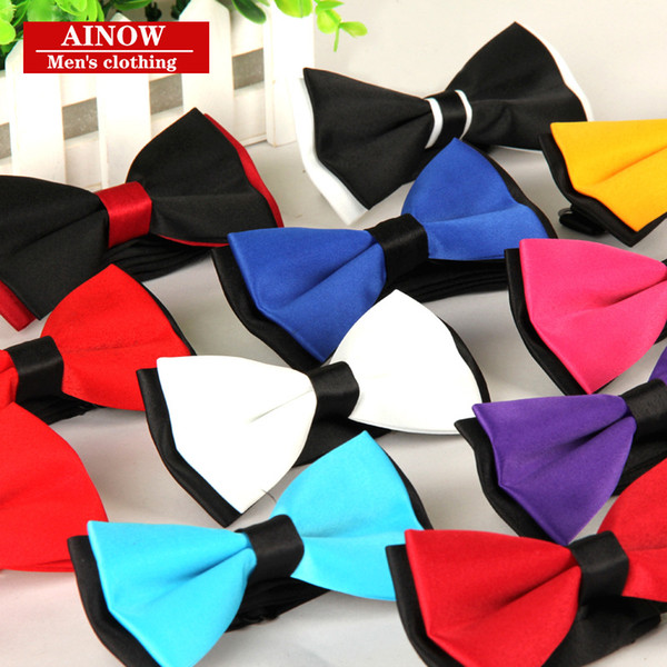 Men's bowtie accesorios patchwor solid color bowknots bowties 12cm * 6cm butterfly bow tie gravatas borboleta