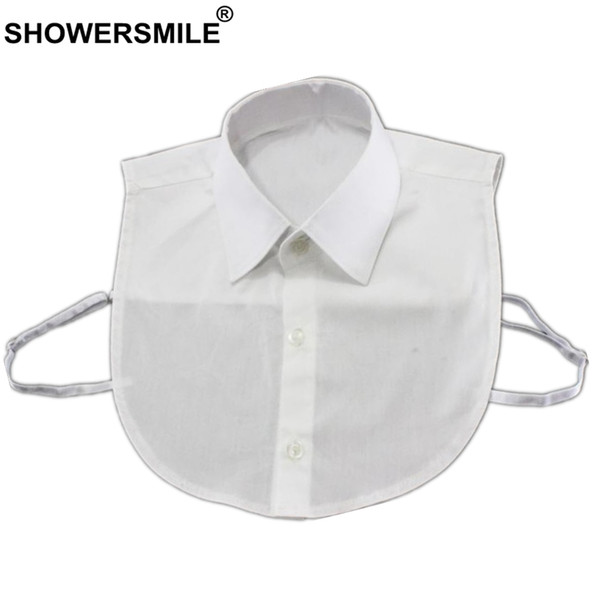 SHOWERSMILE Fake Collar Children White Cotton Turn Down Collar Detachable Girls Boys Spring Summer False Shirt Collars