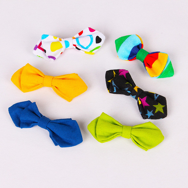 solid Colorful Bow Tie for Kids Baby Polyester Bow Tie