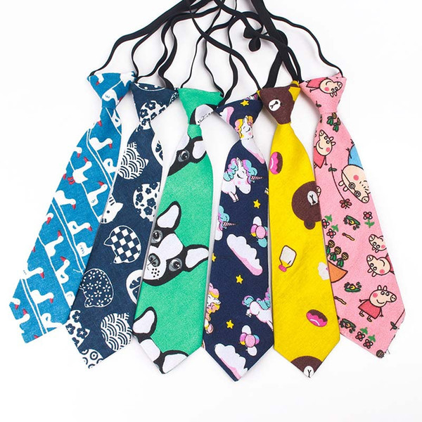 TagerWilen Korean Cotton Casual Neck Tie For Children Boy Cartoon Animals Printing Pattern For Party Tie Slim Casual T-268