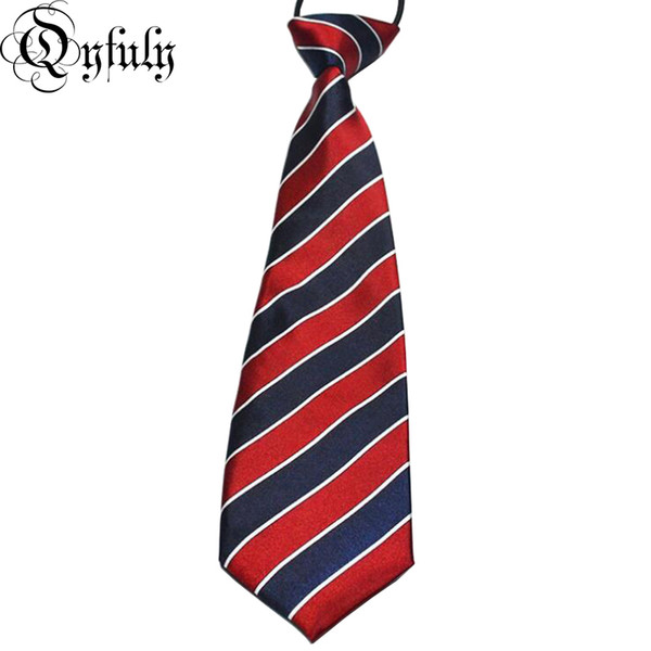 Qyfuly Small Striped Printed Neck Tie for School Boys Children Kids Baby Party Cravats Accessories Elastic Fashion Student Ties