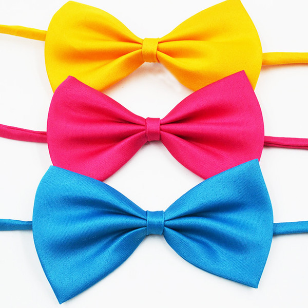 Lovely Solid Color Children Bow Ties High Quality Polyester Adjustable Length And Save Button Design Cute Pajaritas Infantiles