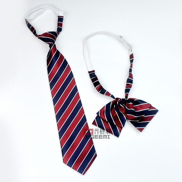 Fashionable Tibetan Blue Red Stripe Student Children's Bow Tie and Tie Service Student Customization bow fake collar