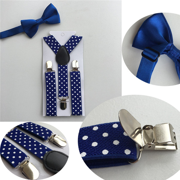 New Children's Kids Bow Suspenders Set Boys Bowtie Y-Back Braces Wedding Party Clothing Accessories BDTZ001a03