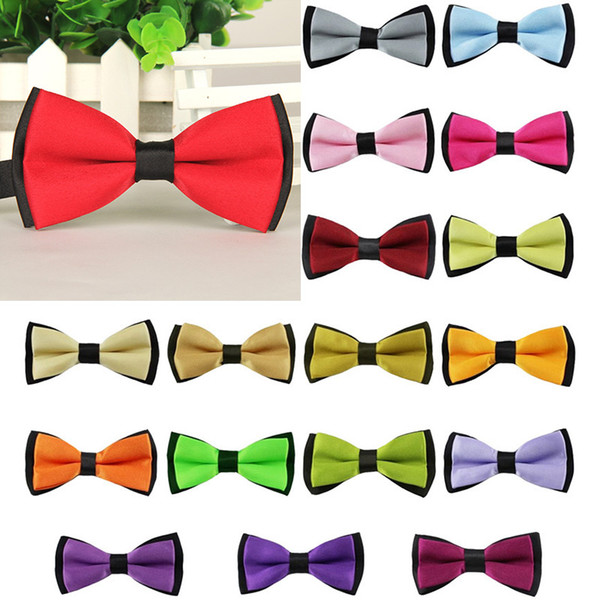 Boys Classi ashion Wedding Party School Kids Bowtie Satin gift Silk Multicolor Adjust Neck Bow tie style New Clip-On