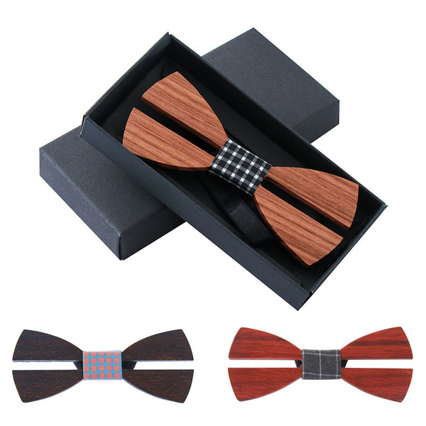 New wooden hollow bow tie 100% solid wood bow tie business gentleman elegant wedding