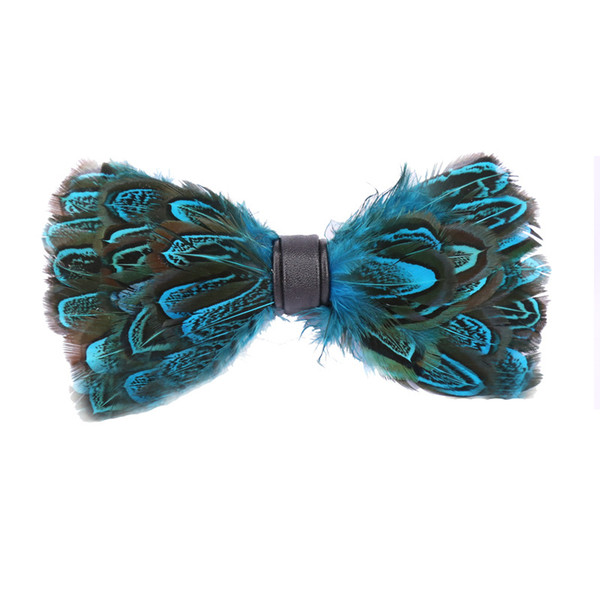 Men's Bow Ties, Natural Feathers, Bird Hair, Banquet, Nightclub Wedding, Bridegroom Cooking, Male Wedding Feathers and Flowers.