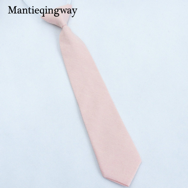 Mantieqingway Children Ties Casual Pink Neck Ties Skinny Cotton Necktie for Boys & Girls Solid Purple Tie Gravata Accessories