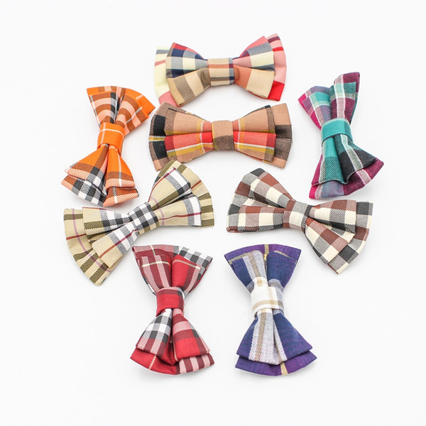 New Plaid Bow Ties for Children Neckwear Adjustable Tuxedo Boys Girls Bow Tie for Party Causal Cotton Bowties