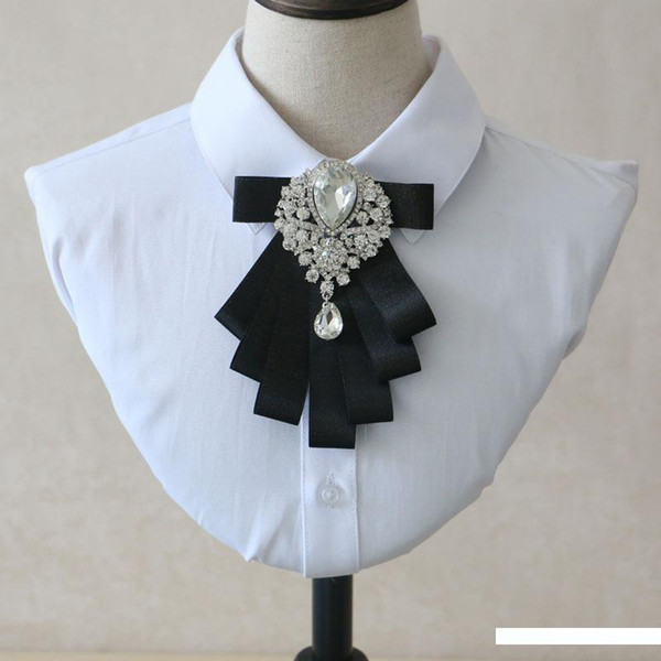 Bow Tie Men's Wedding Groom Groomsman Shirt Noble Black Tie Men's Fashion Accessories Black Casual Korean Wedding Collar Flower