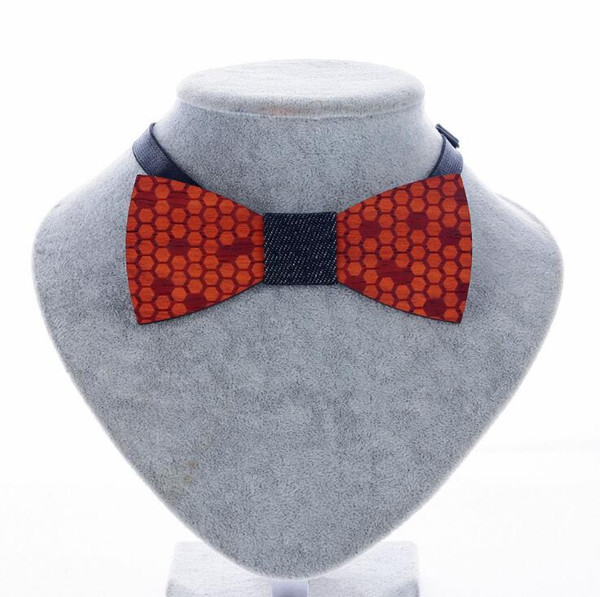 New Fashion Vintage Rosewood Bow Ties Hand-carved Honeycomb Grain For Gentleman Wedding Wooden Bowtie Free Shipping