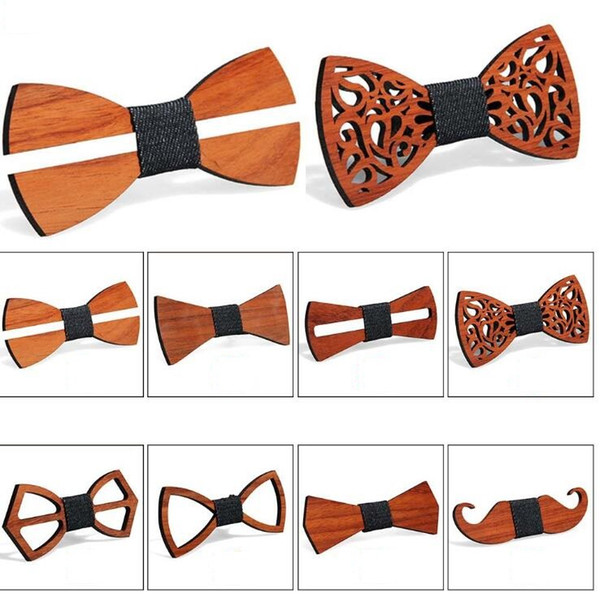 Men's Business Suit Bow Ties Handmade Wood Bow Ties British Korean Suit Bowtie Elegant Adjustable Bow Ties Creative Gifts