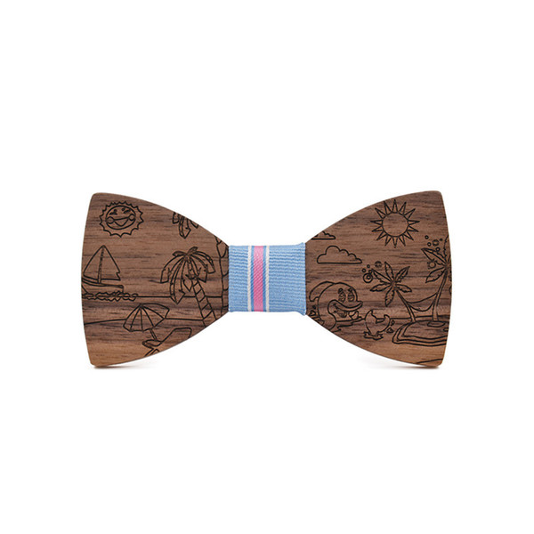 Novelty Children Wood Bowtie for Baby Boys Girls Bowtie Kids Wooden Bow Ties Handmade Bowknots Formal Casual Necktie Cravat