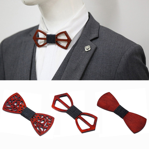 Wooden Bow Tie Designer Men Suit Bowtie Elegant Unique for Business Wedding Father Grandfather Boyfriend Gift HHA1137