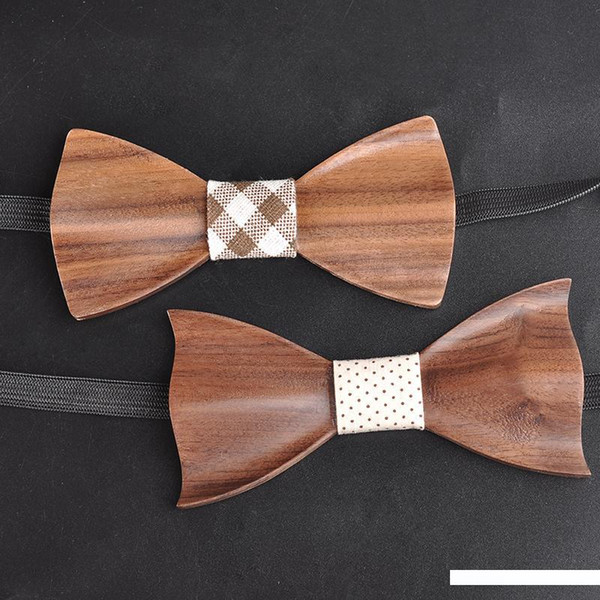 Wood Bow Tie Mens Handmade Wooden Bowties Personalized Butterfly Wedding Party Ties For Groomsman