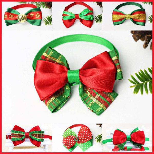 Christmas Pet Cat Dog Collar Bow Tie Adjustable Neck Strap Cat Dog Knot Collar Grooming Accessories Pet Puppy Product Supplies