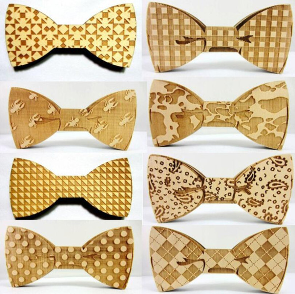 Sunnice Wooden Bow Tie for men Bridegroom New Fshion Wood 8 Style Gentleman Bow Ties bowties for wedding party