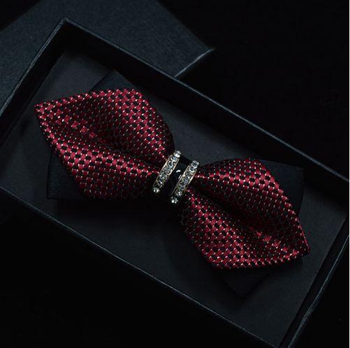 Bling Crystal Metal Decoration Sharp Corners Bow Tie Butterfly Knot Men's Accessories Wedding Party Banquet Club Business