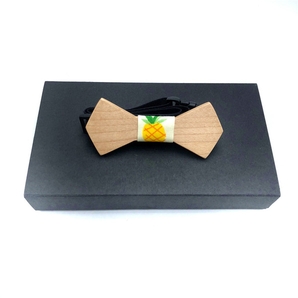 Wooden bow Tie kid Handkerchief wood Bowtie boy Necktie Silk Ties For Business Wedding Party Hombre 9cm x 4cm