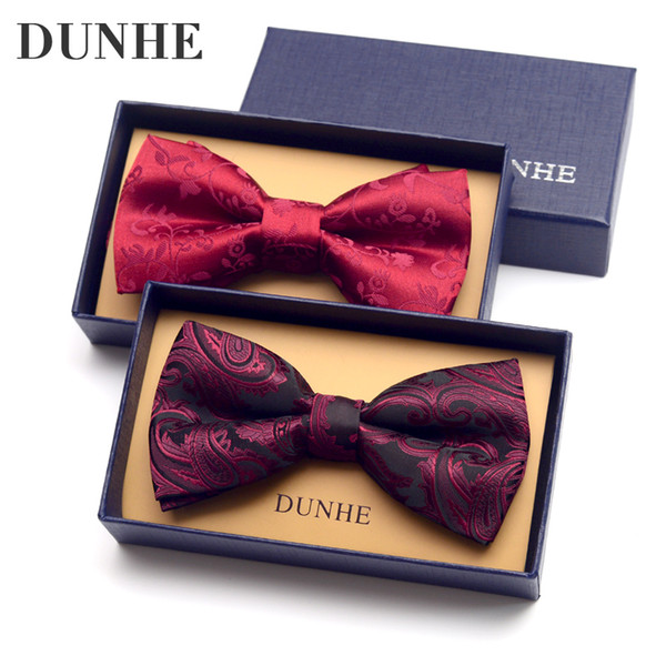 Red Groom Bow Tie Mens Dress Wedding Groomsmen British-Style Fashion-High-End Wedding Pocket Towel Suit Bow