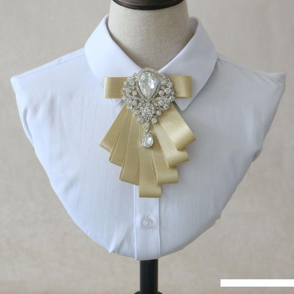 Wedding Groom Shirt Clothing Luxury Gold Bow Tie Men's Trend Clothing Black Casual Korean Version of The Wedding Collar Flower