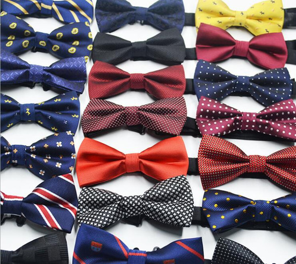 Men's Business Suit Bow Ties British Korean Suit Bowtie 72 Colors Elegant Adjustable Jacquard Weave Polyester Bow Ties