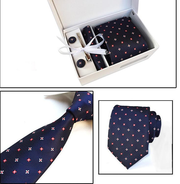 New European and American fashion hip-hop men's accessories boutique gift box suit group tie business suit tie jewelry