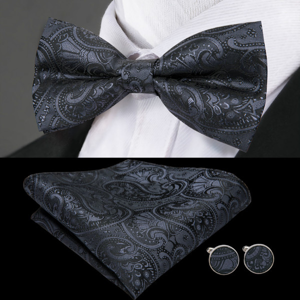 Mens bow tie Black Paisley 25 styles Jacquard Woven Silk Bow Tie Wholesale Wedding Dress Business Free Shipping LH-0718