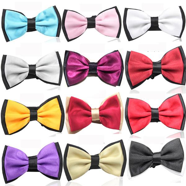 25 colors bowties men's ties women bow tie pure color bowtie 100pcs lot men wedding business hotel waiter bow tie F348