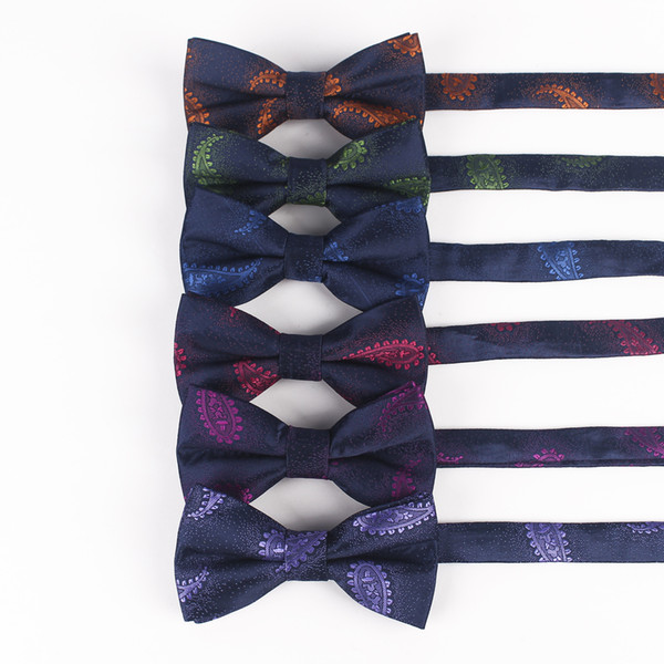 Men's Cashew Nut Tie Polyester Jacquard Butterfly Tie Wholesale in Stock