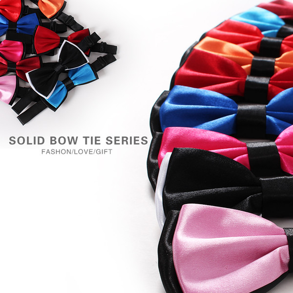 Men's Fashion Solid Bow Tie Series 9 Color Optional